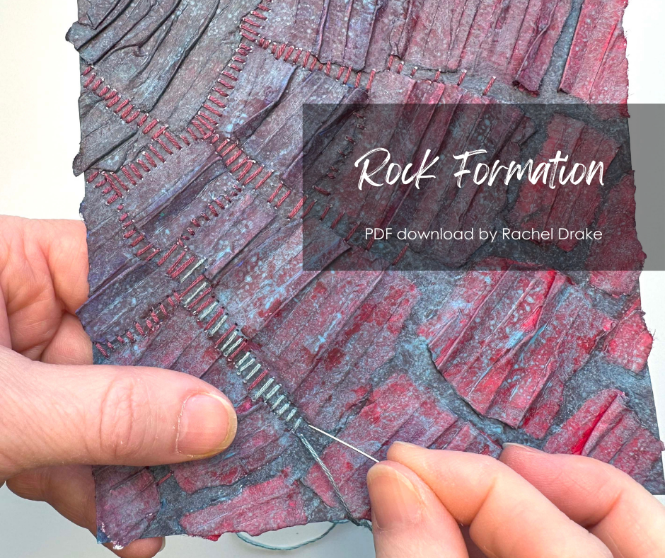 Embellishing textured collage with stitch step-by-step with Rachel Drake