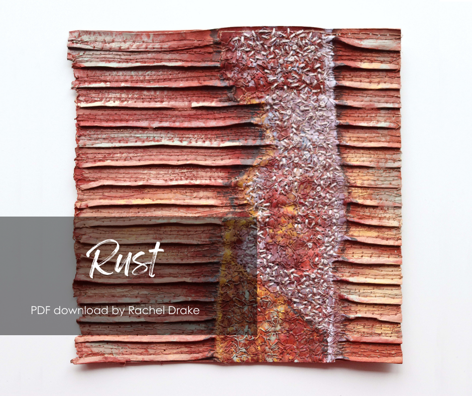 Mixed media collage project inspired by rust