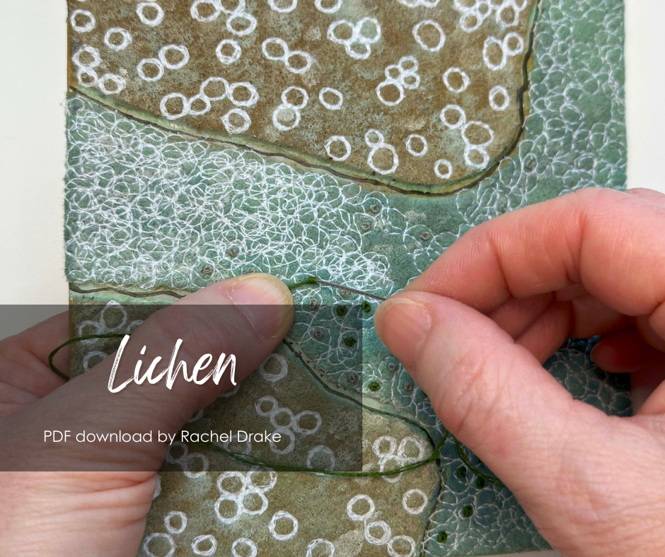 Explore paint and stitch techniques on mixed media collage