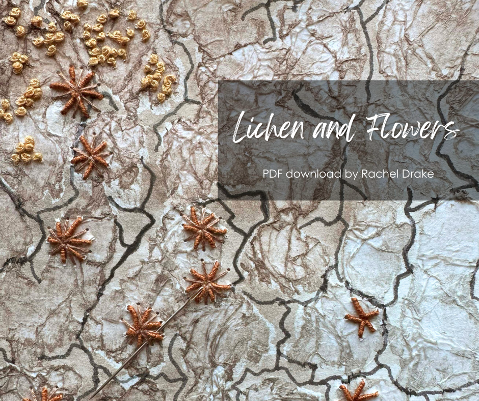 Textured Collage techniques with hand embroidery by Rachel Drake